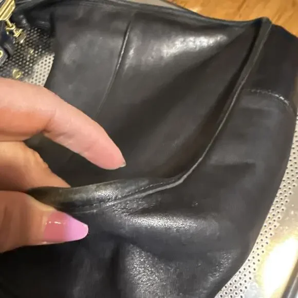 Coach Vintage Crescent Flap Turnlock Black Leather Shoulder/Crossbody Bag - Picture 3 of 16